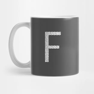 Typographic monogram cutout F Mug